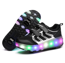 Load image into Gallery viewer, Size 28-43 Led Wheel Sneakers for Kids Adult USB Charging Glowing Roller Shoes with Lights Double Wheels Children Skate Shoes
