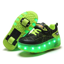 Load image into Gallery viewer, Size 28-43 Led Wheel Sneakers for Kids Adult USB Charging Glowing Roller Shoes with Lights Double Wheels Children Skate Shoes