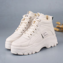 Load image into Gallery viewer, FUJIN / Women&#39;s casual sneakers; winter sneakers with plush fur; warm women&#39;s shoes; women&#39;s shoes with lacing; women&#39;s shoes on
